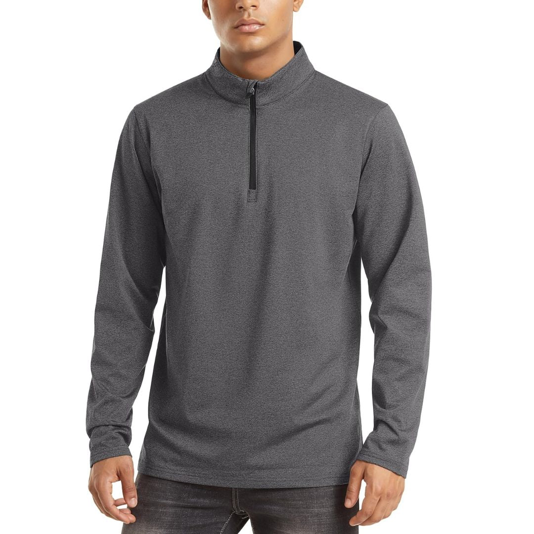 Men's Quarter Zip Thermal Fleece Lined Pullover Sweatshirt
