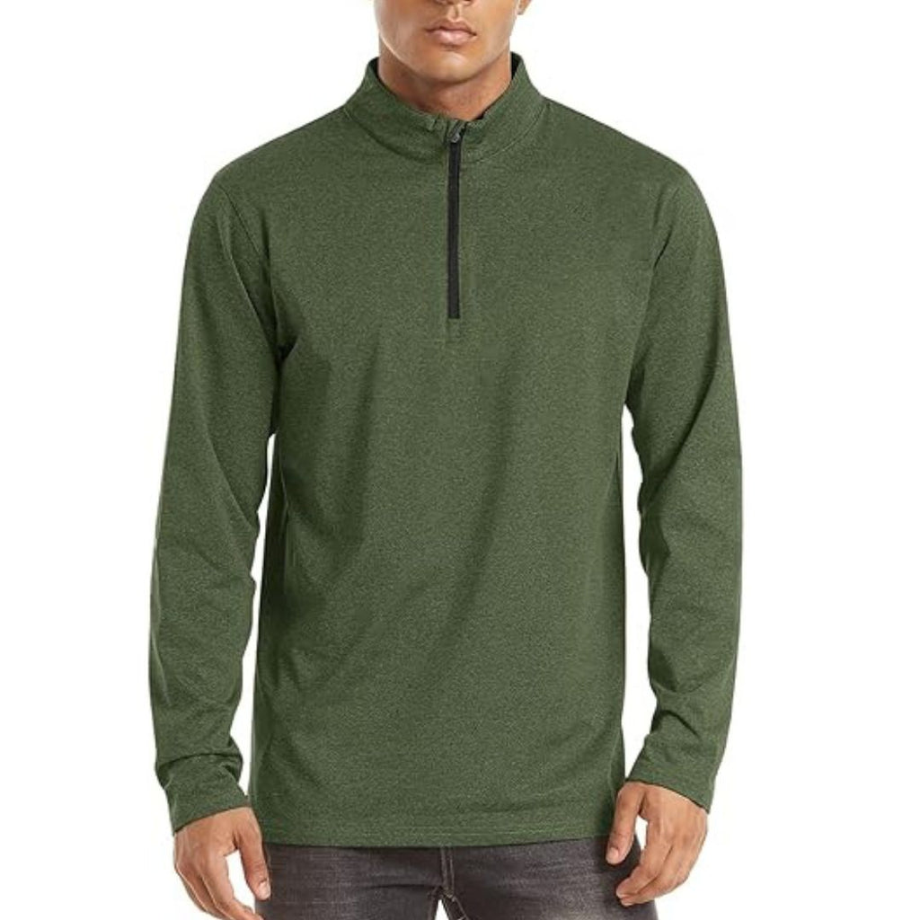 Men's Quarter Zip Thermal Fleece Lined Pullover Sweatshirt