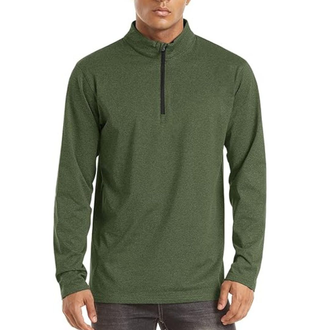 Men's Quarter Zip Thermal Fleece Lined Pullover Sweatshirt
