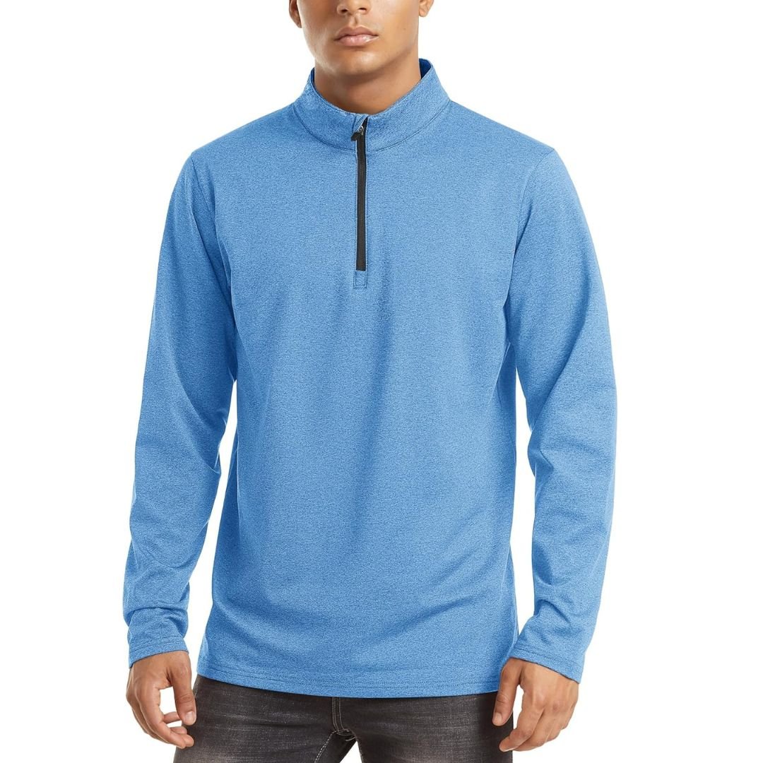 Men's Quarter Zip Thermal Fleece Lined Pullover Sweatshirt