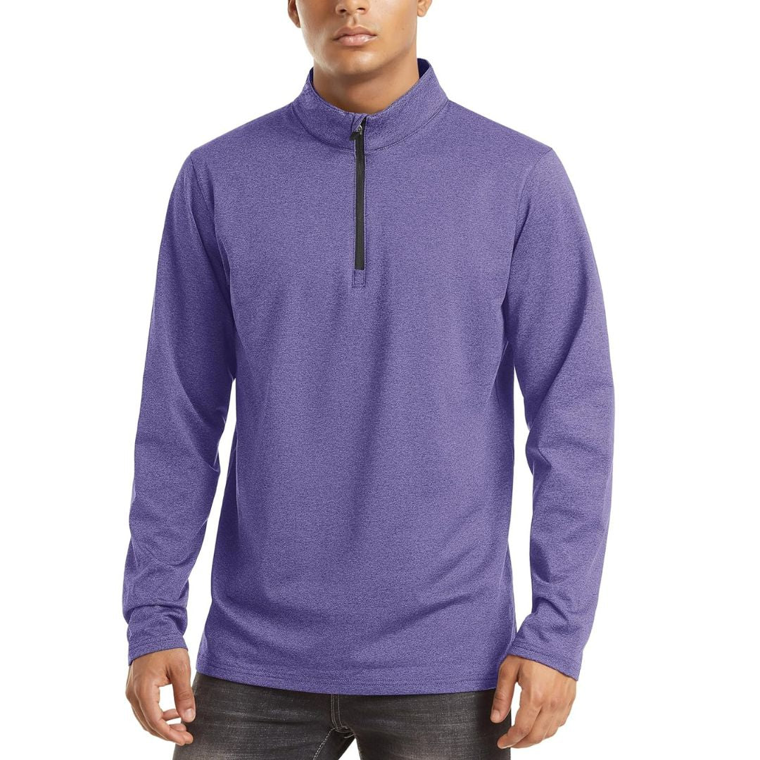 Men's Quarter Zip Thermal Fleece Lined Pullover Sweatshirt