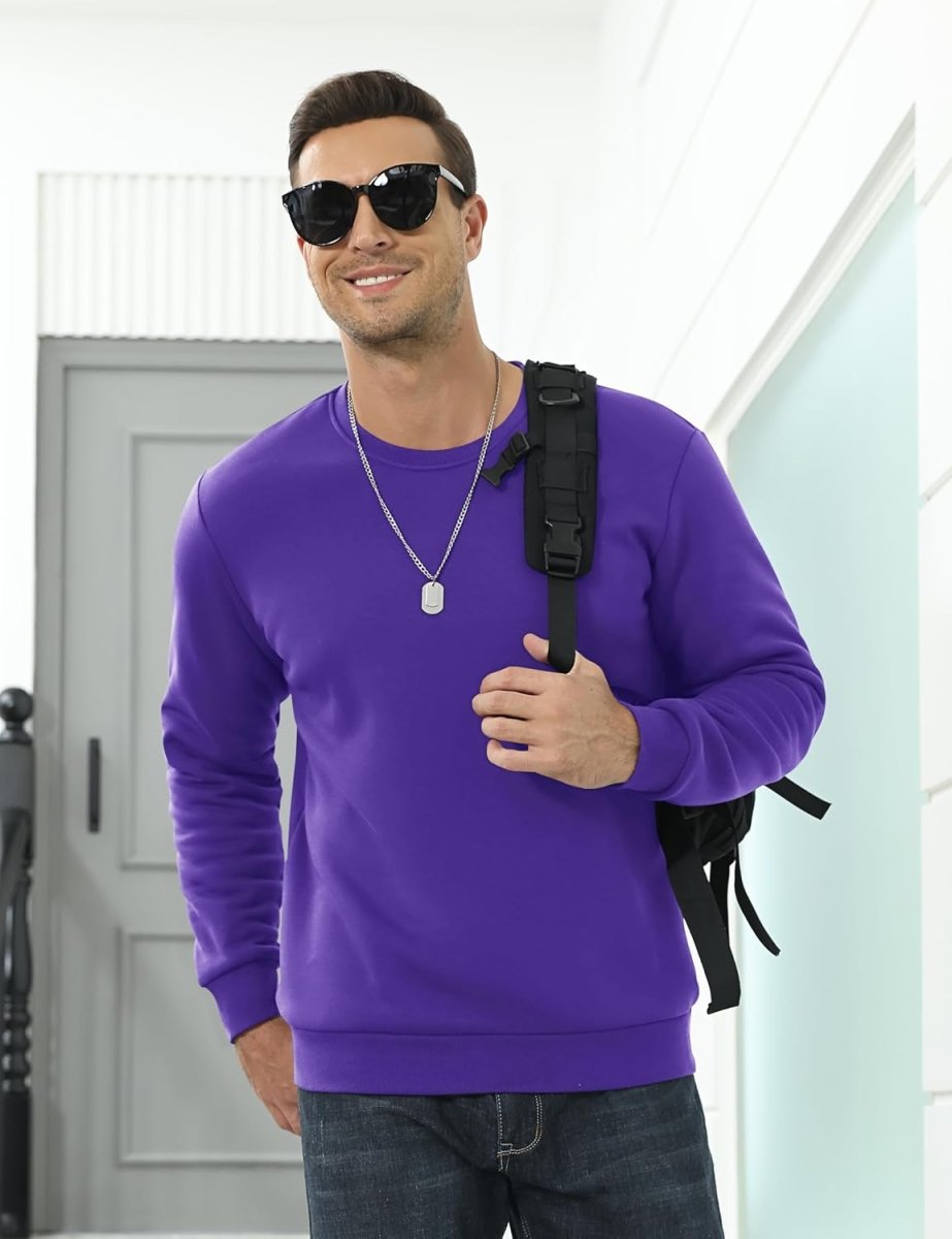 Men's Sherpa Lined Sweatshirt Warm Heavyweight Fleece Pullover