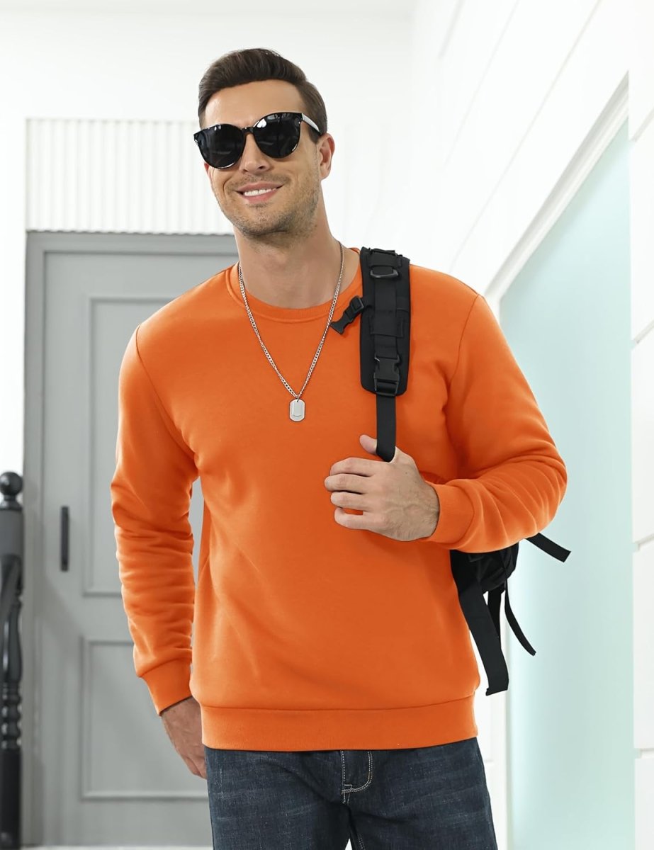 Men's Sherpa Lined Sweatshirt Warm Heavyweight Fleece Pullover