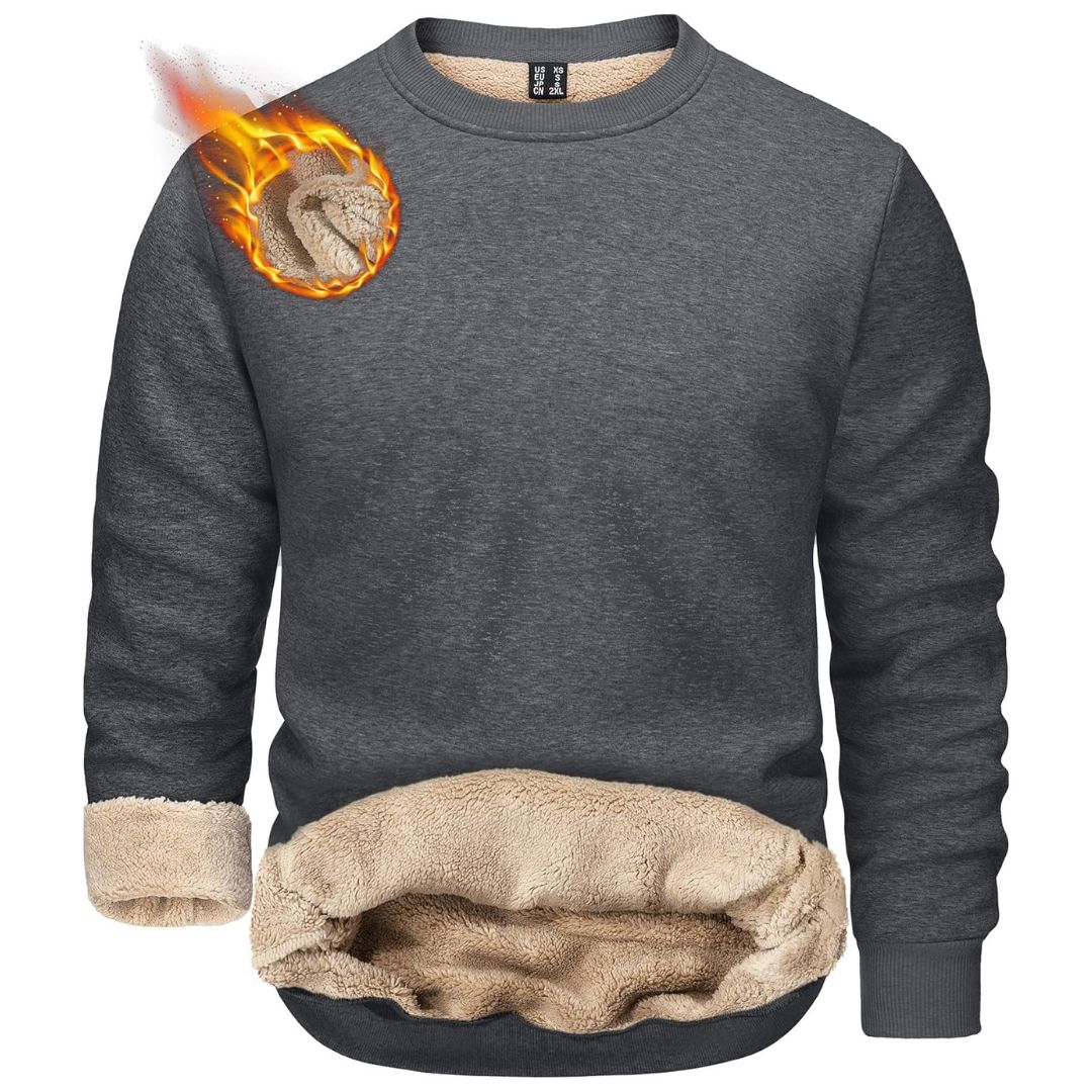 Men's Sherpa Lined Sweatshirt Warm Heavyweight Fleece Pullover