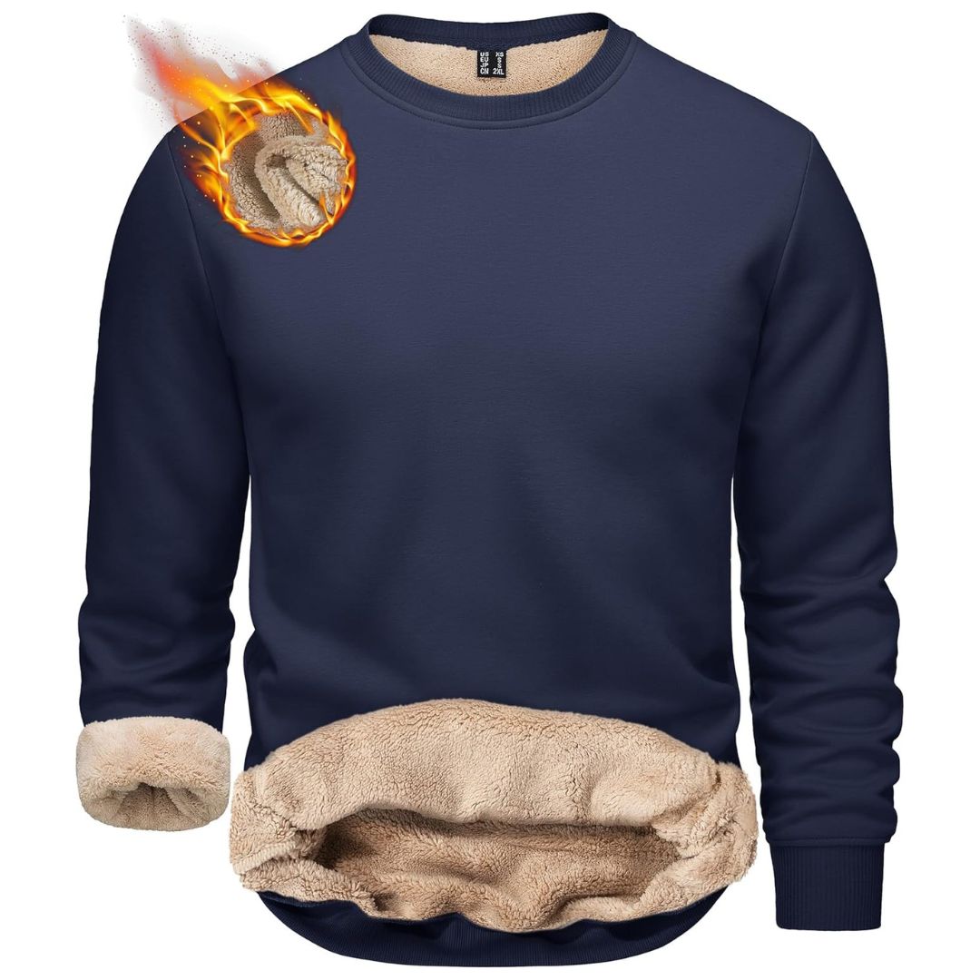 Men's Sherpa Lined Sweatshirt Warm Heavyweight Fleece Pullover