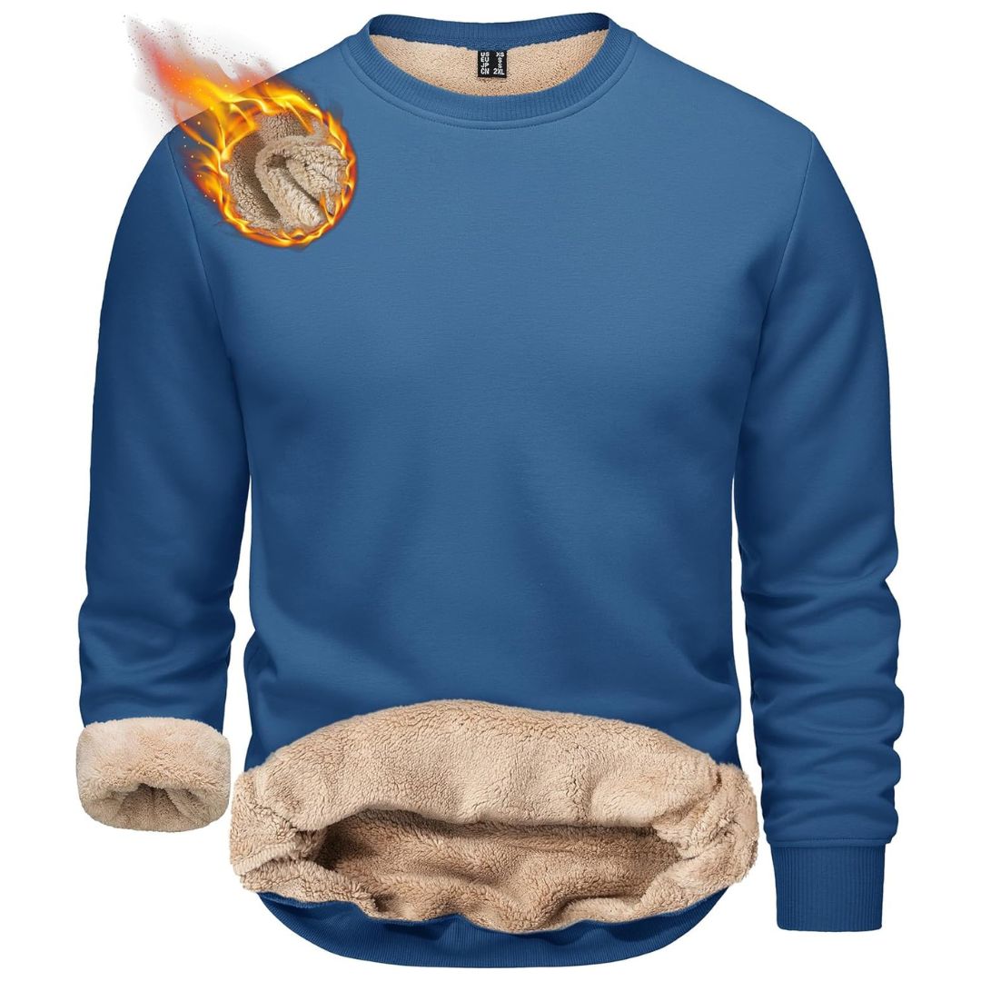 Men's Sherpa Lined Sweatshirt Warm Heavyweight Fleece Pullover