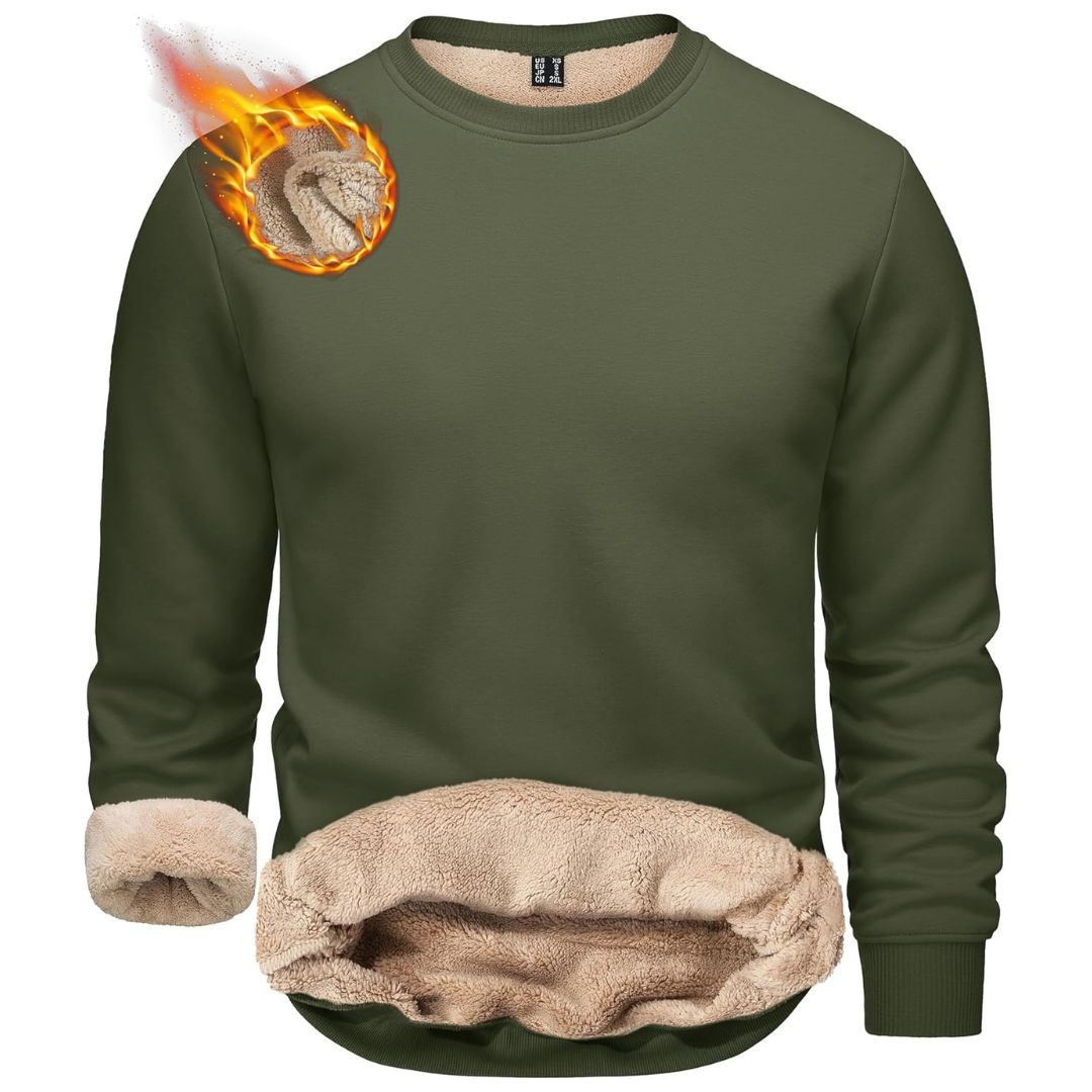 Men's Sherpa Lined Sweatshirt Warm Heavyweight Fleece Pullover