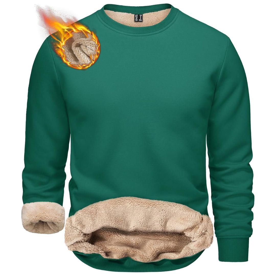 Men's Sherpa Lined Sweatshirt Warm Heavyweight Fleece Pullover