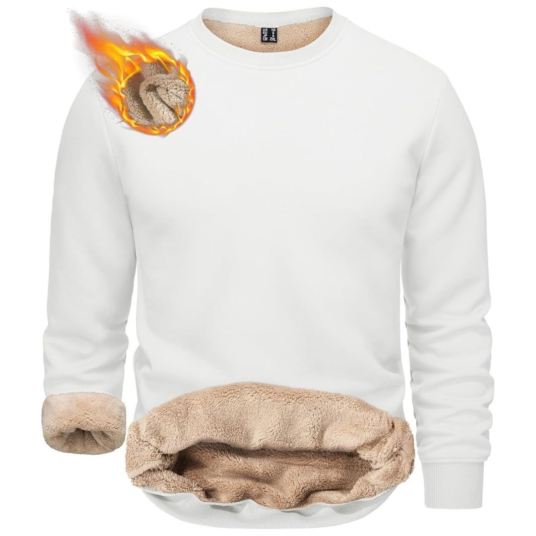 Men's Sherpa Lined Sweatshirt Warm Heavyweight Fleece Pullover