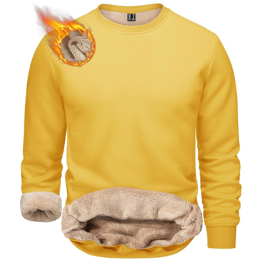 Men's Sherpa Lined Sweatshirt Warm Heavyweight Fleece Pullover