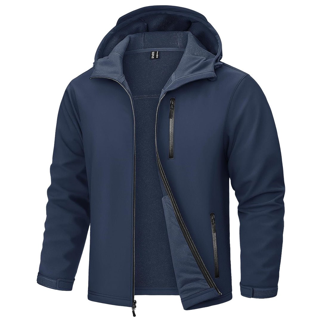 Mens Waterproof Fleece Lined Softshell Outdoor Jacket