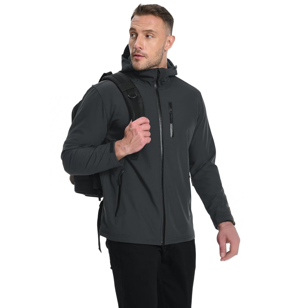 Mens Waterproof Fleece Lined Softshell Outdoor Jacket