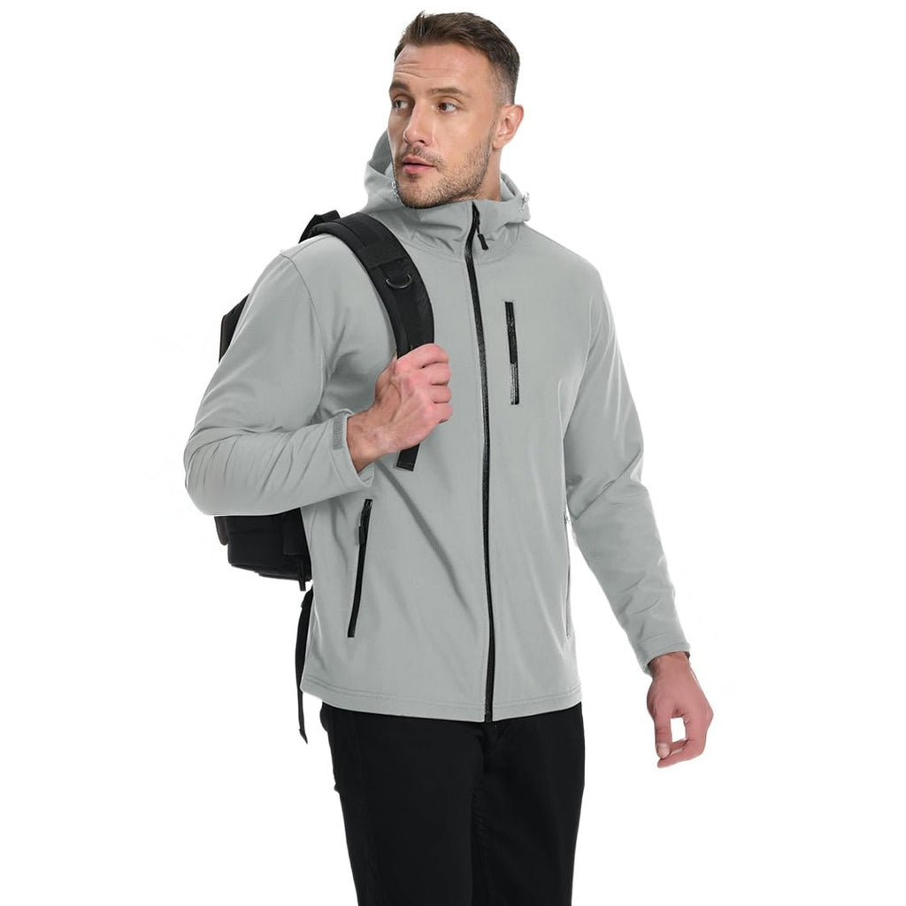 Mens Waterproof Fleece Lined Softshell Outdoor Jacket