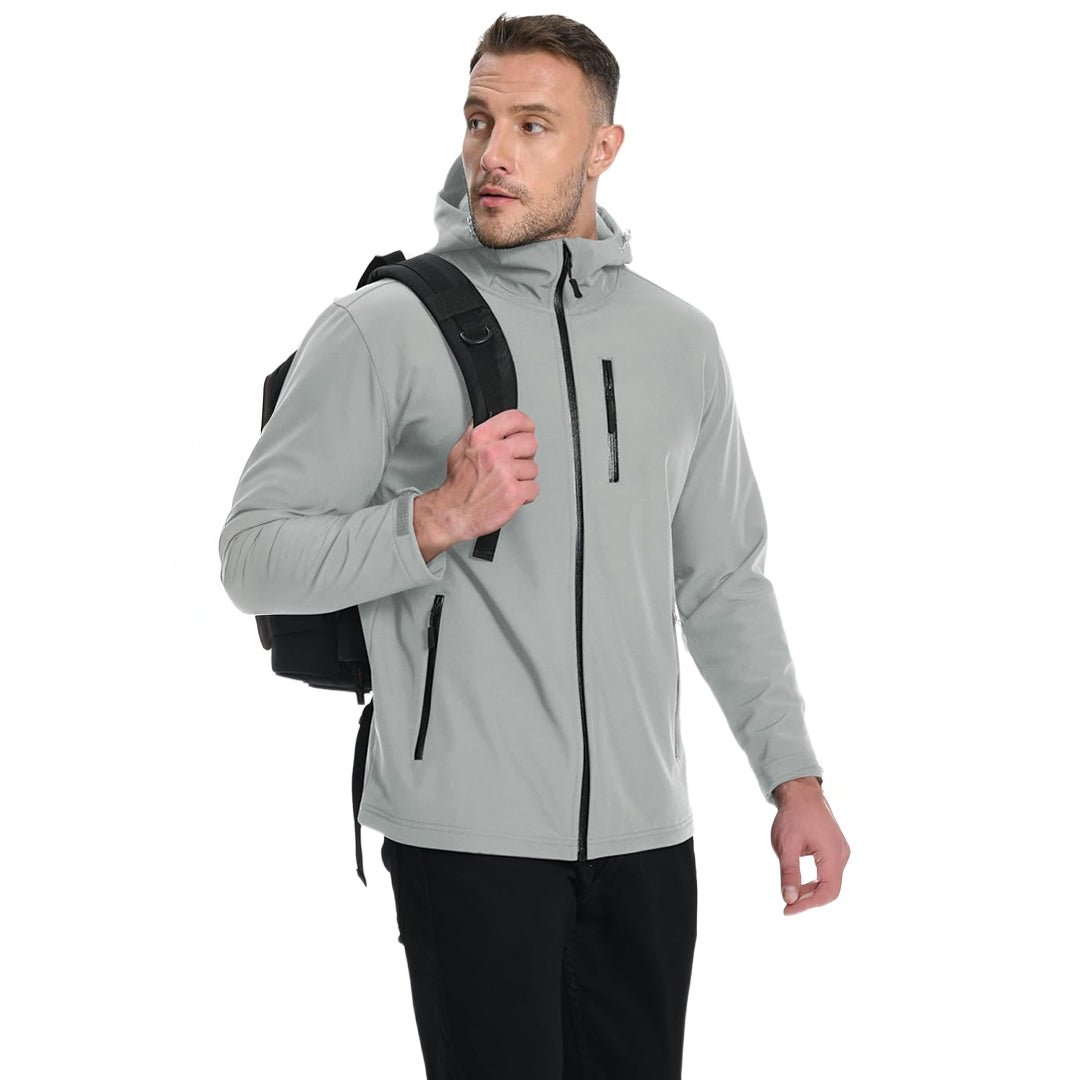 Mens Waterproof Fleece Lined Softshell Outdoor Jacket