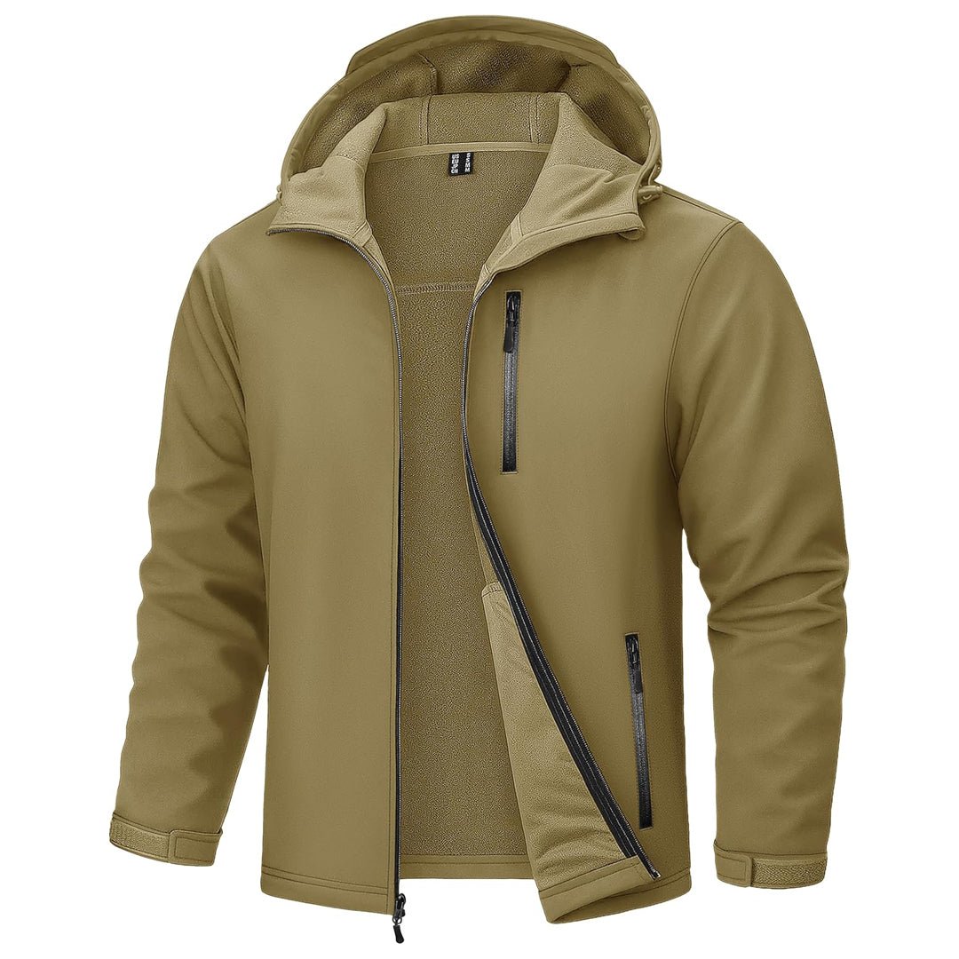 Mens Waterproof Fleece Lined Softshell Outdoor Jacket
