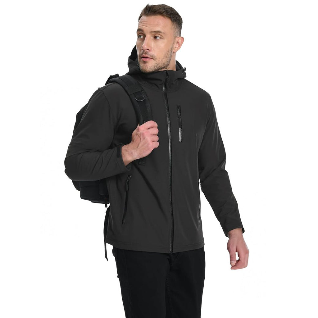Mens Waterproof Fleece Lined Softshell Outdoor Jacket