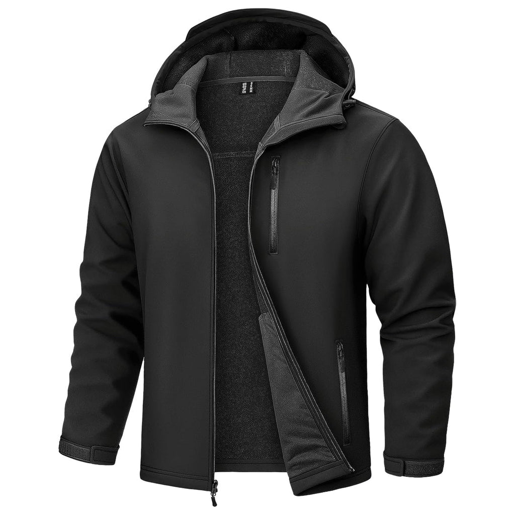 Mens Waterproof Fleece Lined Softshell Outdoor Jacket