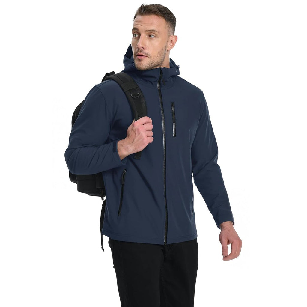 Mens Waterproof Fleece Lined Softshell Outdoor Jacket