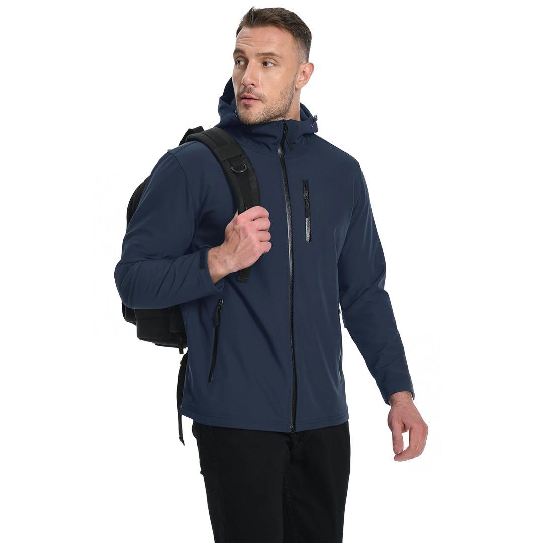 Mens Waterproof Fleece Lined Softshell Outdoor Jacket