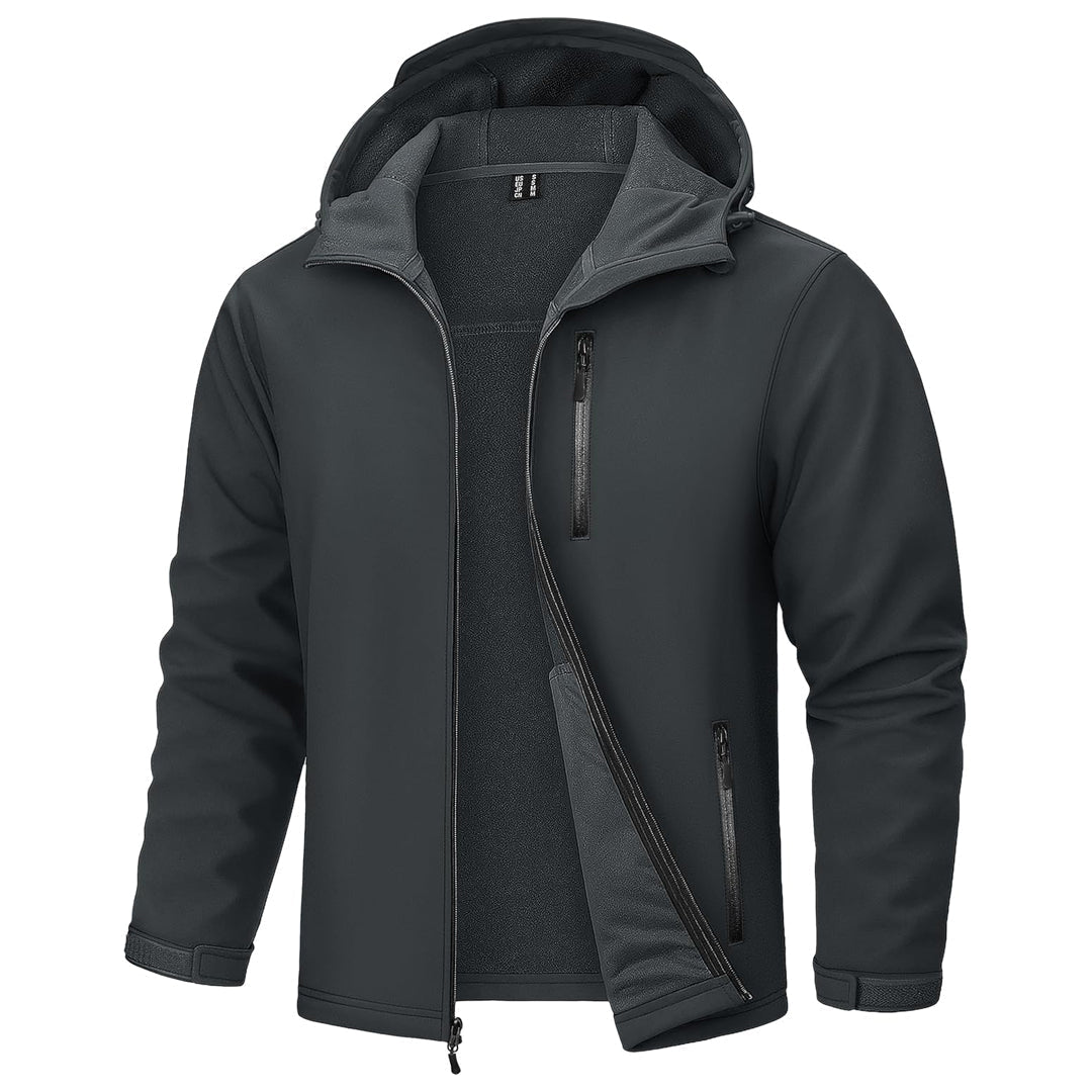 Mens Waterproof Fleece Lined Softshell Outdoor Jacket