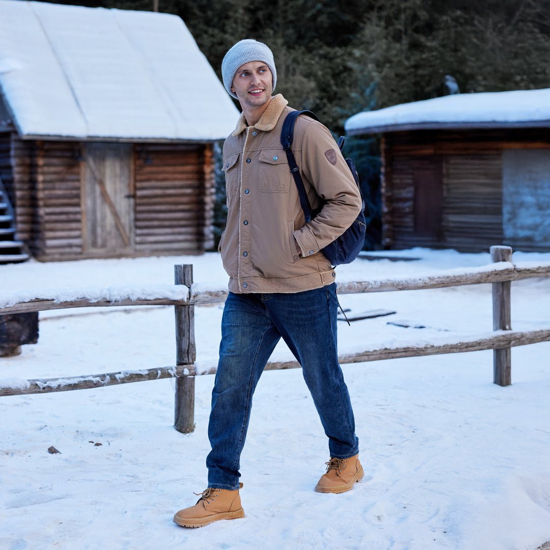 Men's Cotton Sherpa Lined Cargo Jacket | Casual Winter Coat