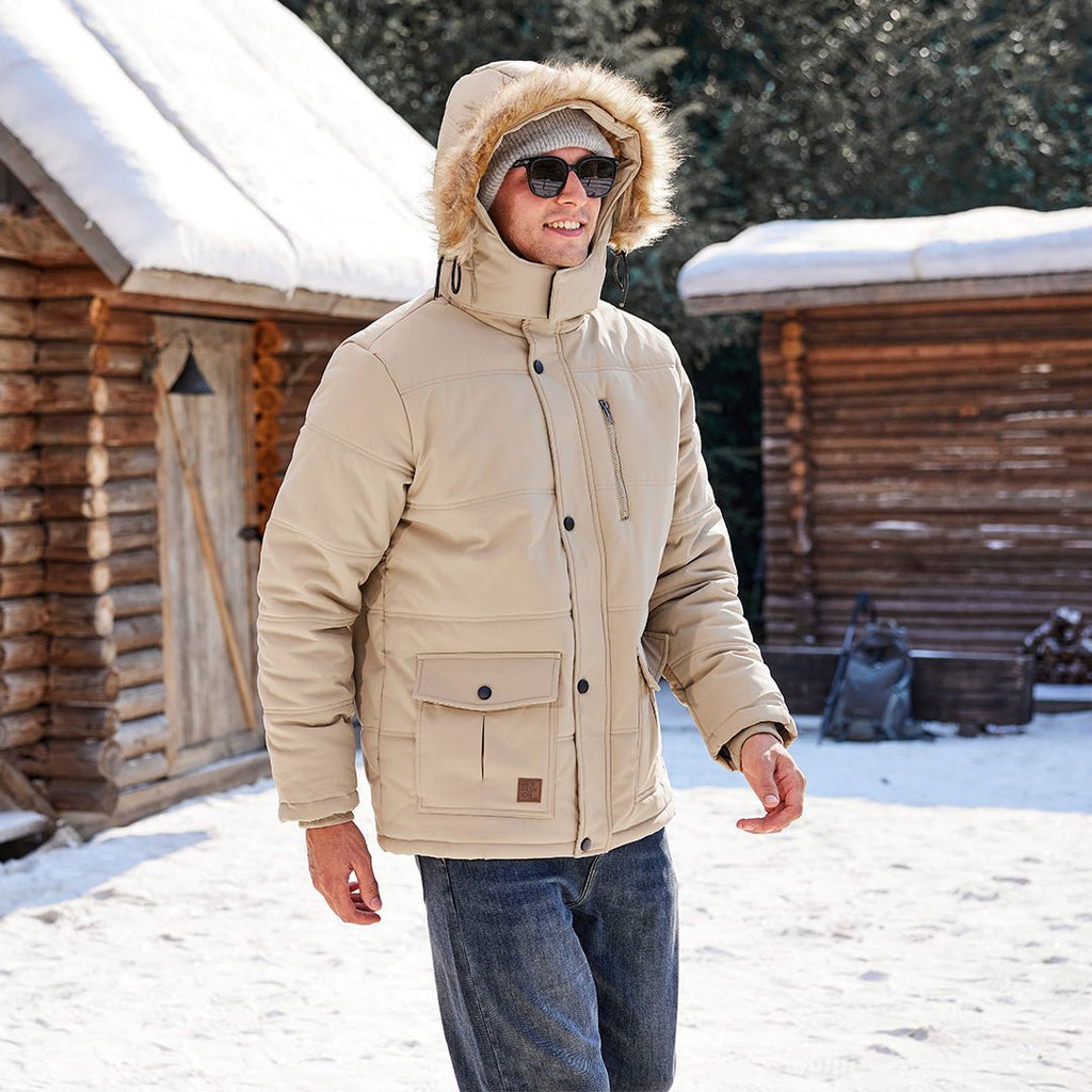 Men's Winter Jacket with Hood Water Repellent Windproof Coat