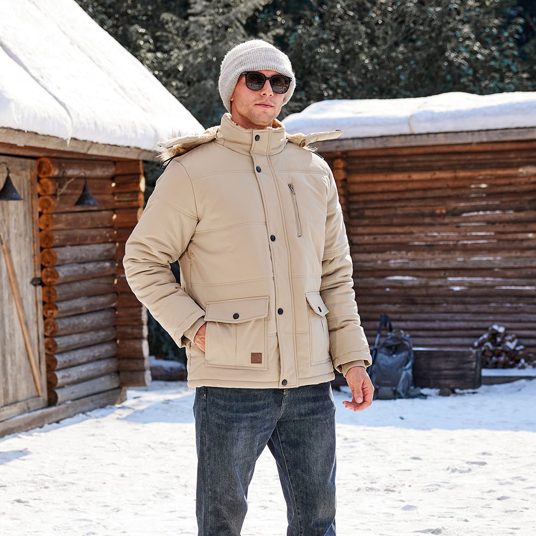 Men's Winter Jacket with Hood Water Repellent Windproof Coat