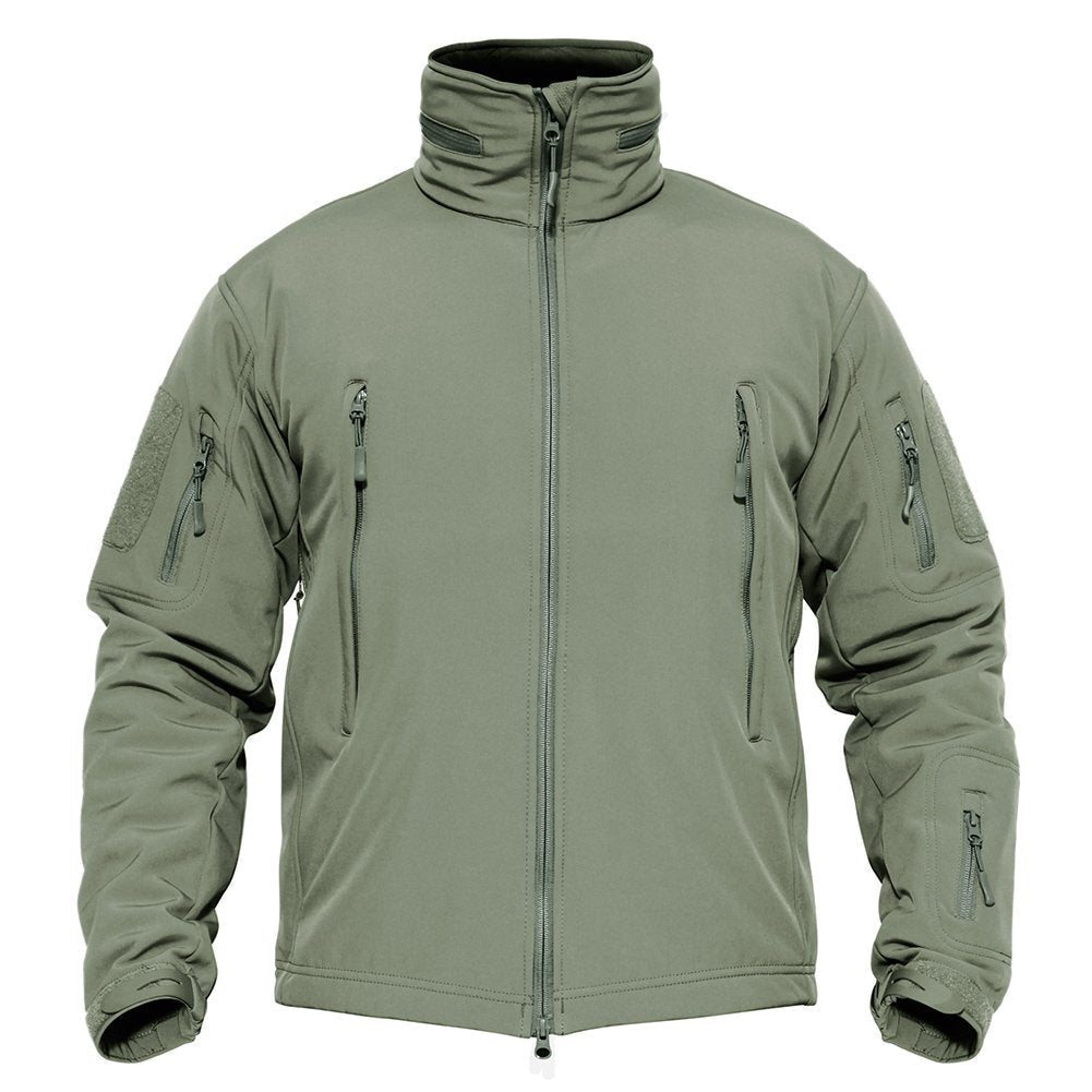 Men's Softshell Concealed Hooded Tactical Fleece Jacket