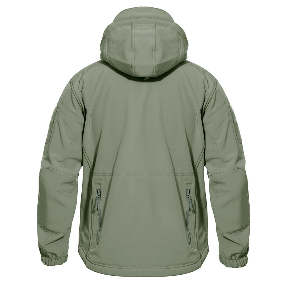 Men's Softshell Concealed Hooded Tactical Fleece Jacket