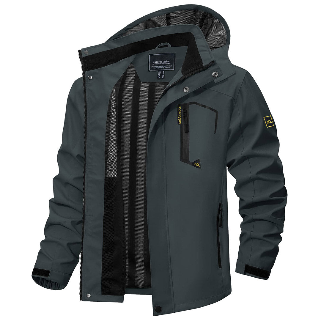 Men's Waterproof Outdoor Hiking Jacket with Zipped Pockets