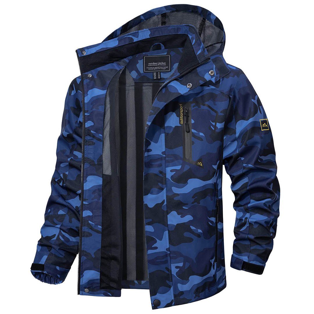 Men's Waterproof Outdoor Hiking Jacket with Zipped Pockets