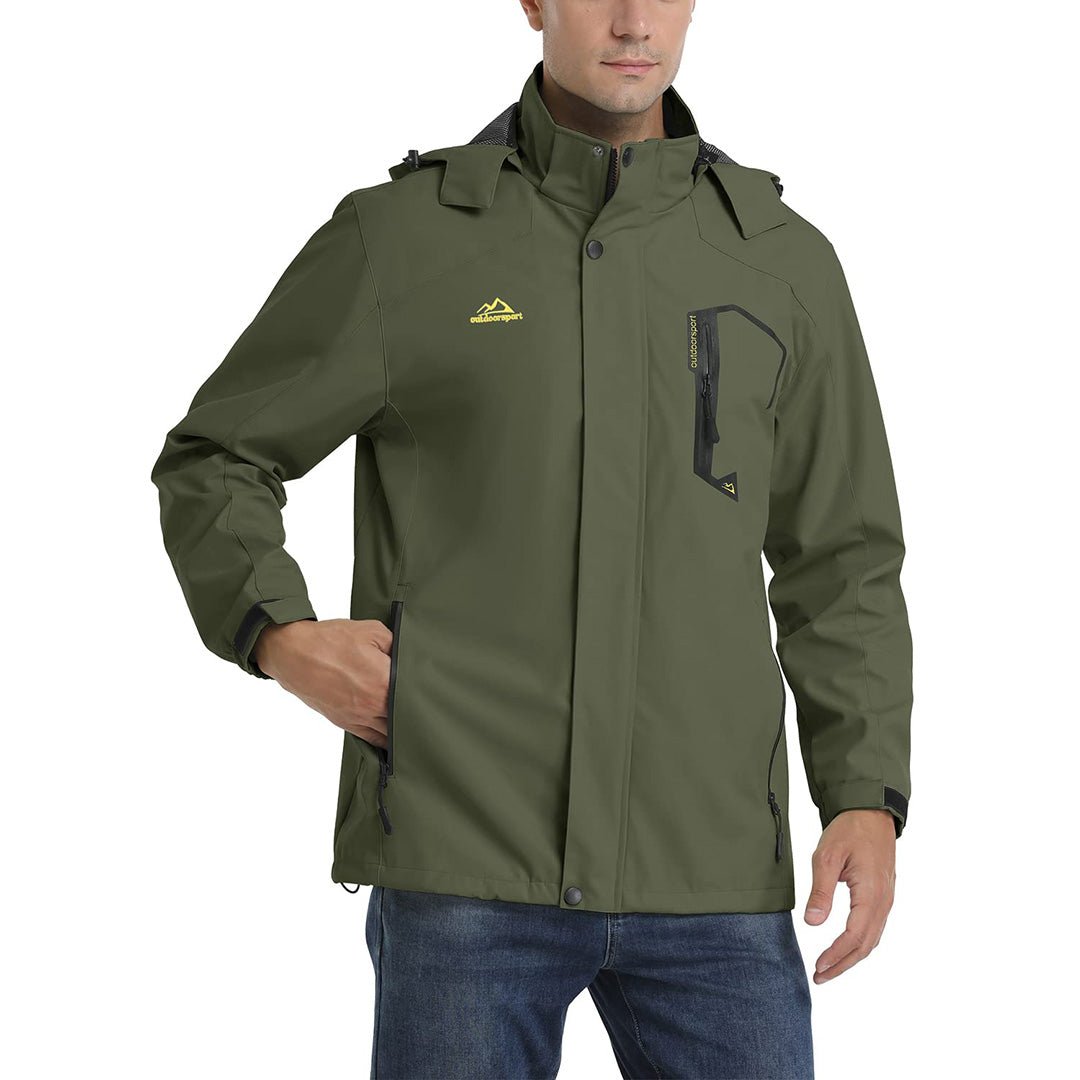 Men's Waterproof Outdoor Hiking Jacket with Zipped Pockets