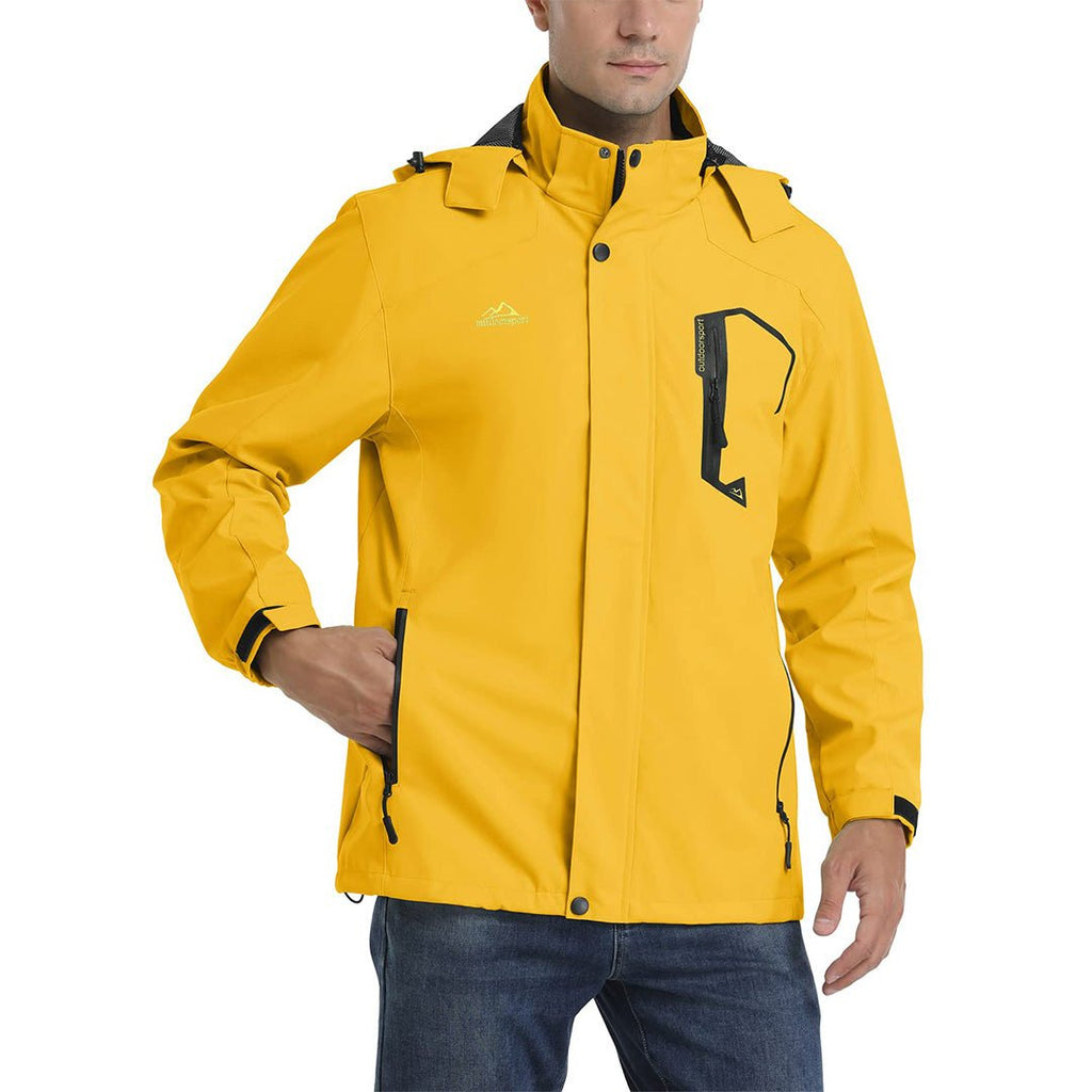 Men's Waterproof Outdoor Hiking Jacket with Zipped Pockets