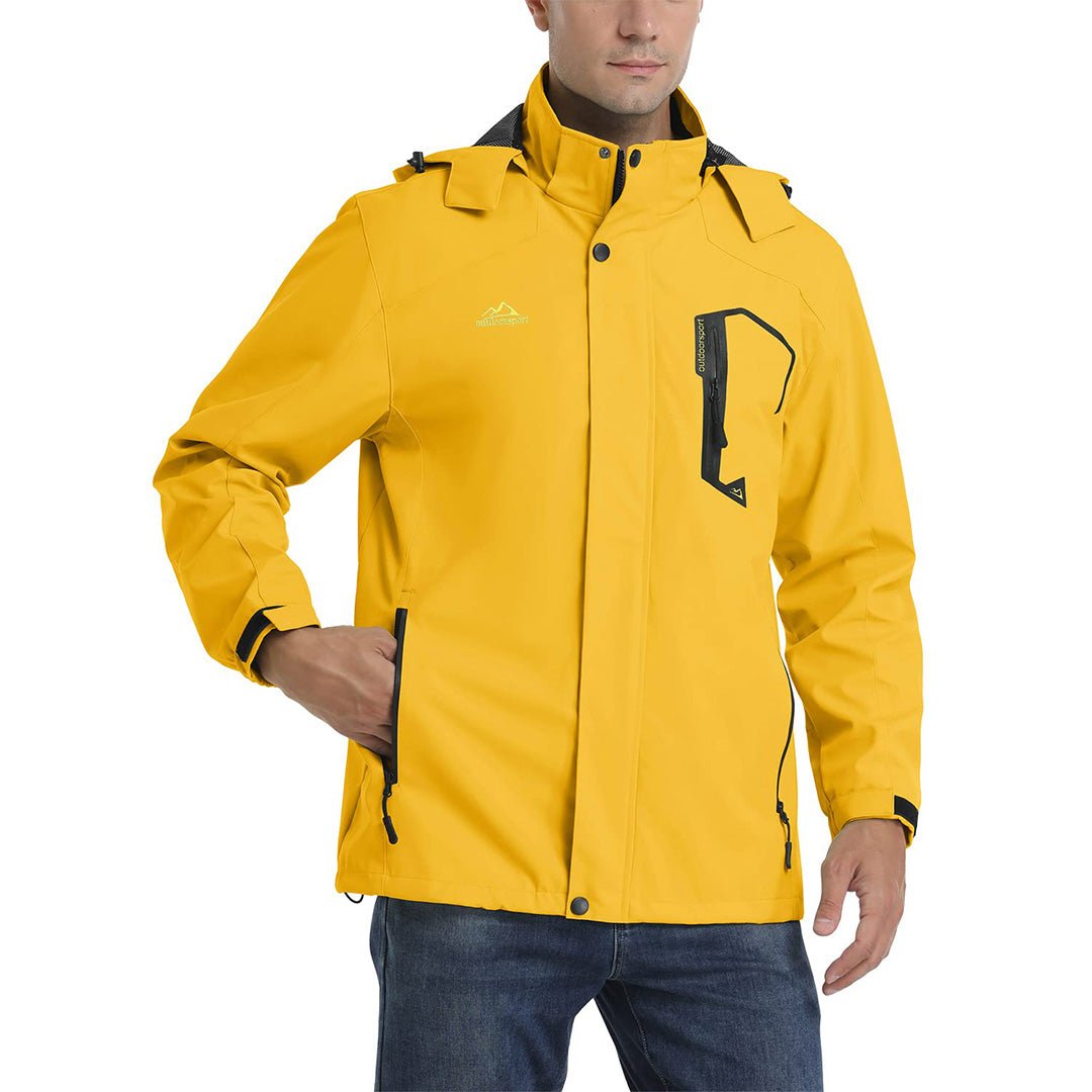 Men's Waterproof Outdoor Hiking Jacket with Zipped Pockets