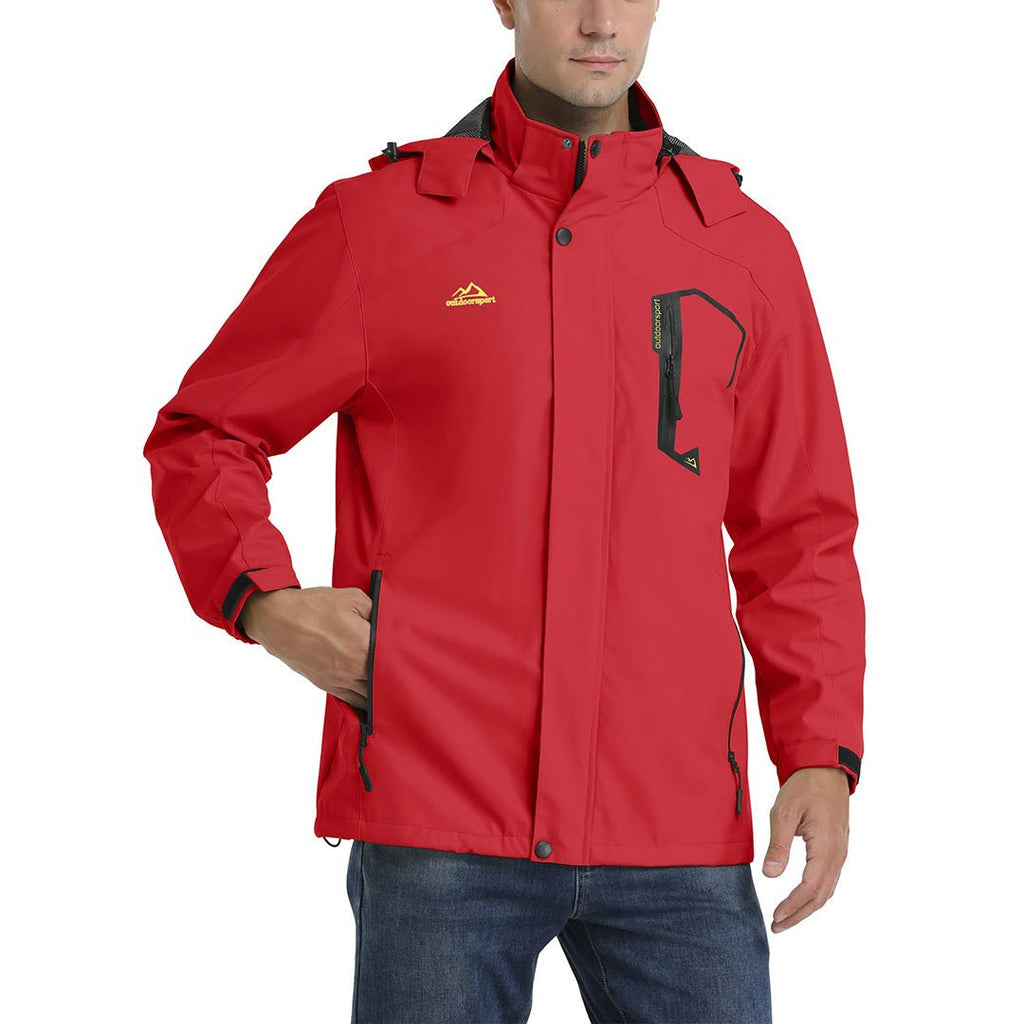 Men's Waterproof Outdoor Hiking Jacket with Zipped Pockets