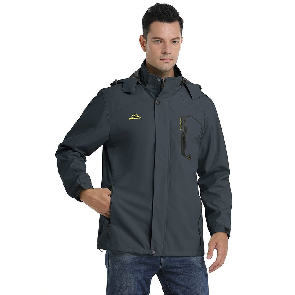 Men's Waterproof Outdoor Hiking Jacket with Zipped Pockets