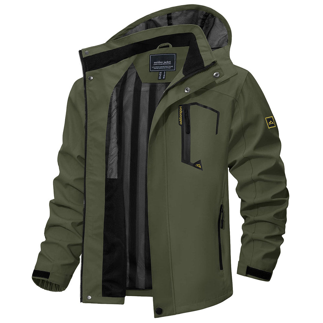 Men's Waterproof Outdoor Hiking Jacket with Zipped Pockets