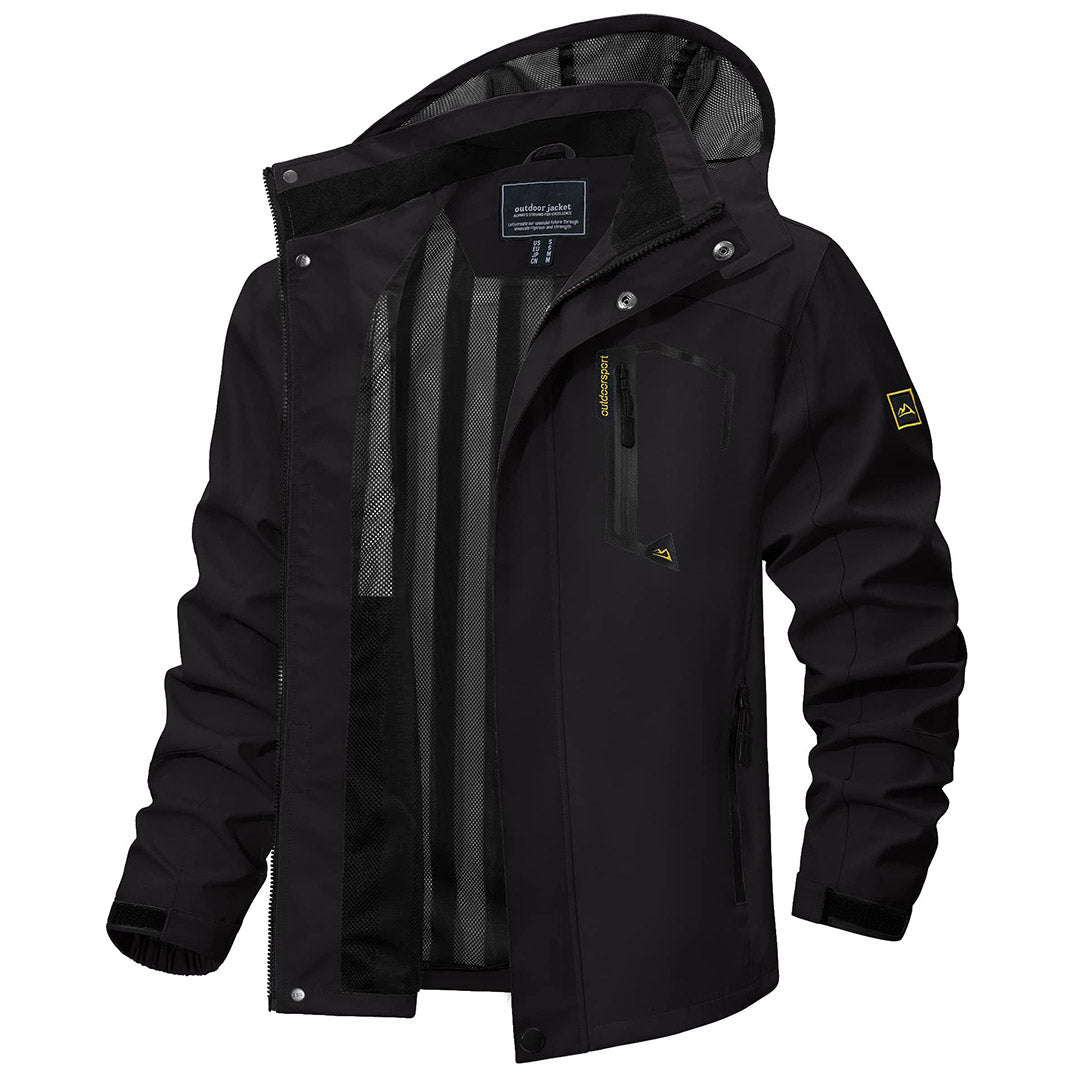 Men's Waterproof Outdoor Hiking Jacket with Zipped Pockets