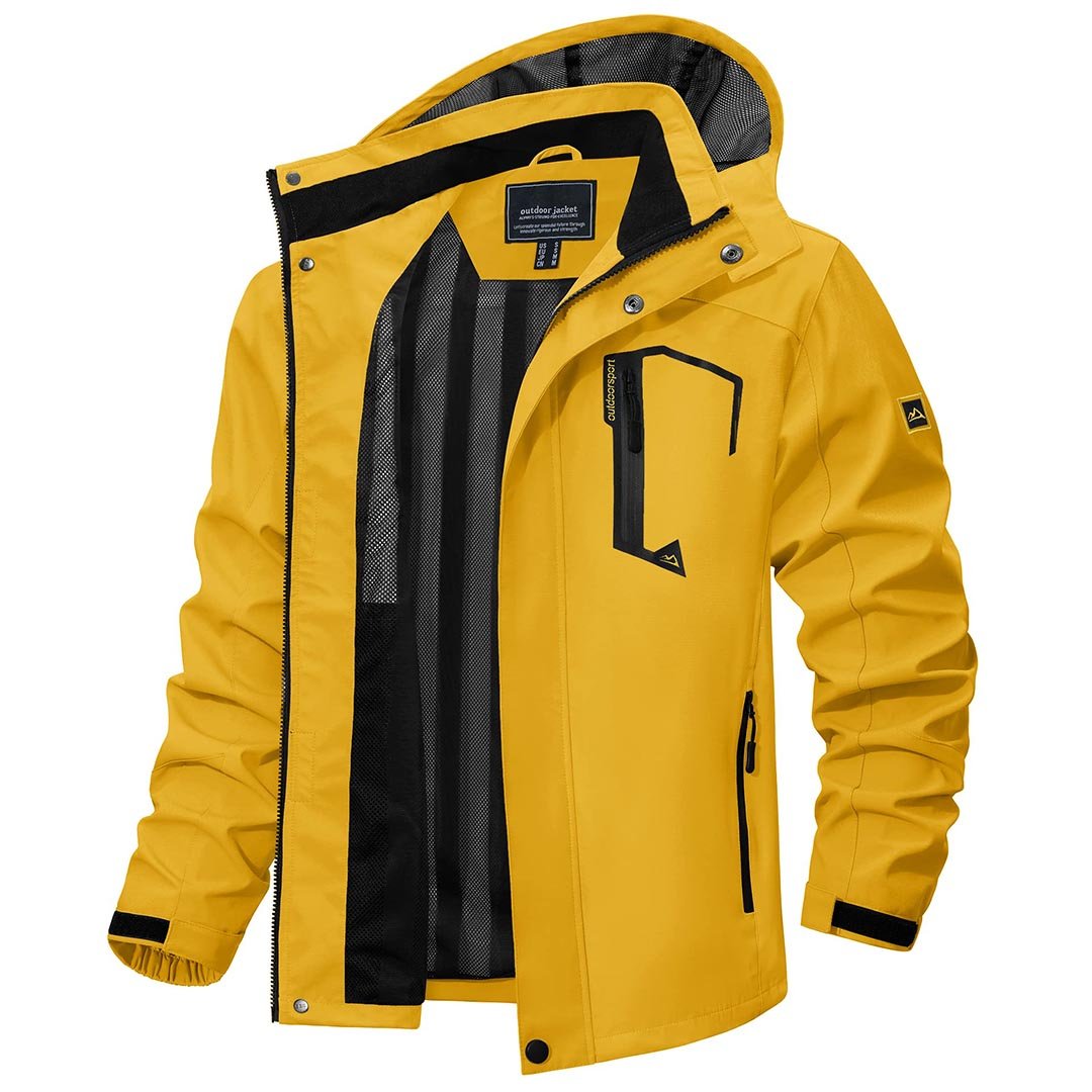 Men's Waterproof Outdoor Hiking Jacket with Zipped Pockets