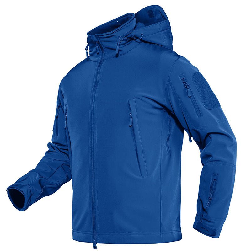 Men's Softshell Concealed Hooded Tactical Fleece Jacket