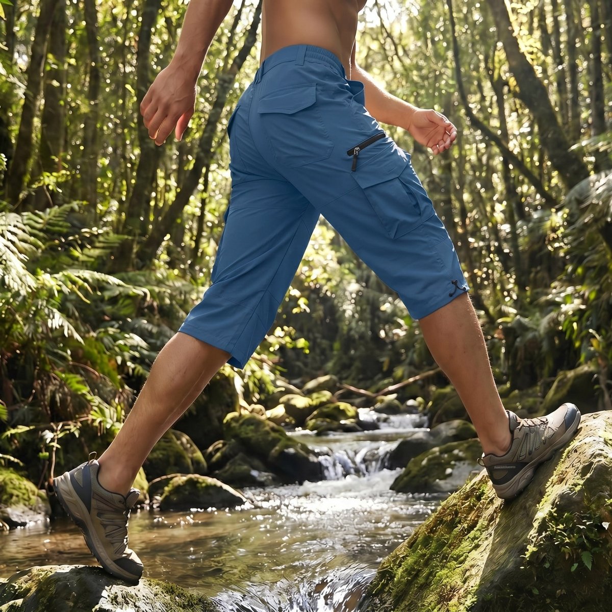 Mens Hiking Shorts 3/4 Quick Dry Cargo Shorts