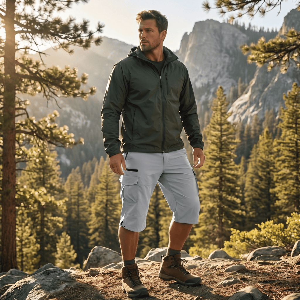 Mens Hiking Shorts 3/4 Quick Dry Cargo Shorts