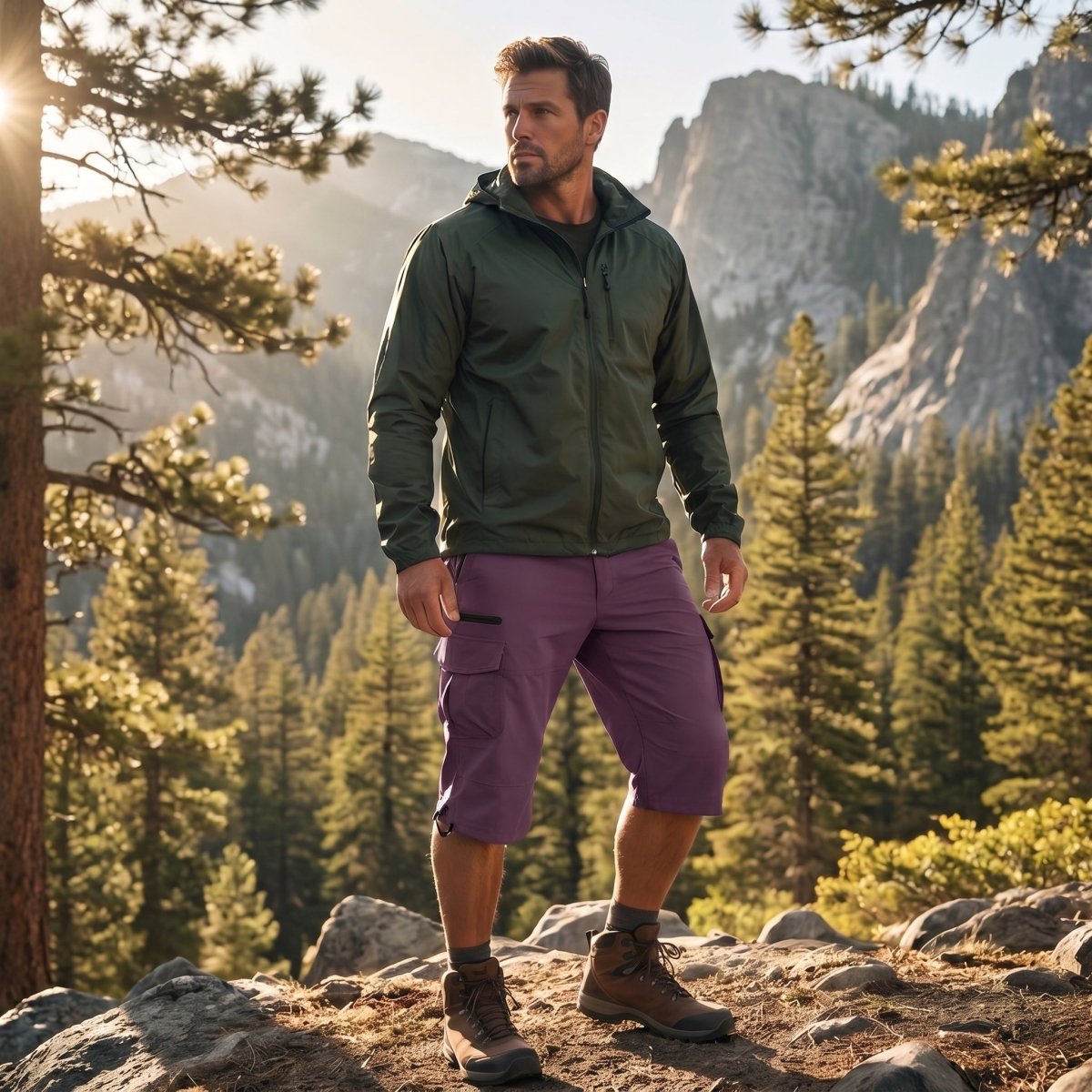 Mens Hiking Shorts 3/4 Quick Dry Cargo Shorts