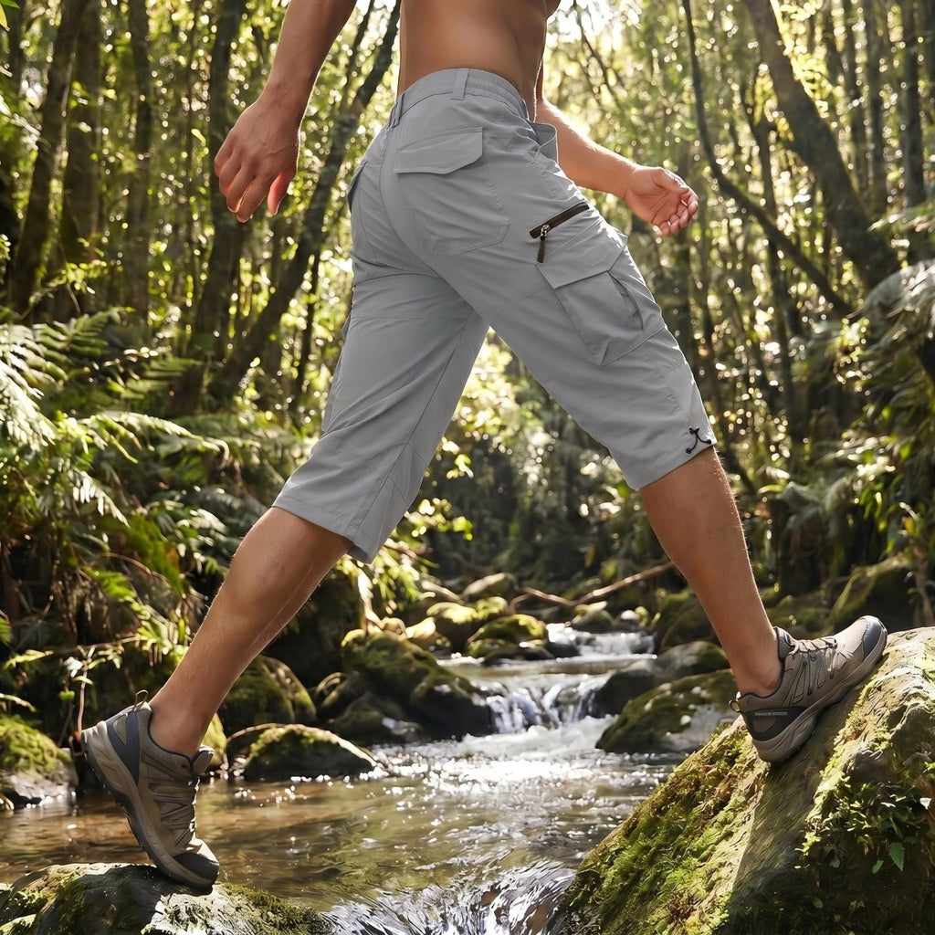 Mens Hiking Shorts 3/4 Quick Dry Cargo Shorts