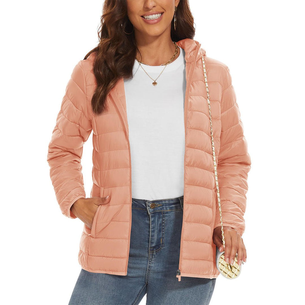 Women's Puffer Jacket Full-zip Water-Resistant Winter Hooded Coat