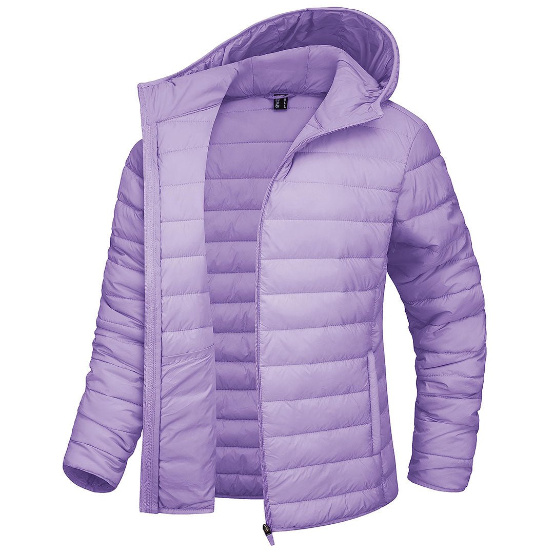 Women's Puffer Jacket Full-zip Water-Resistant Winter Hooded Coat