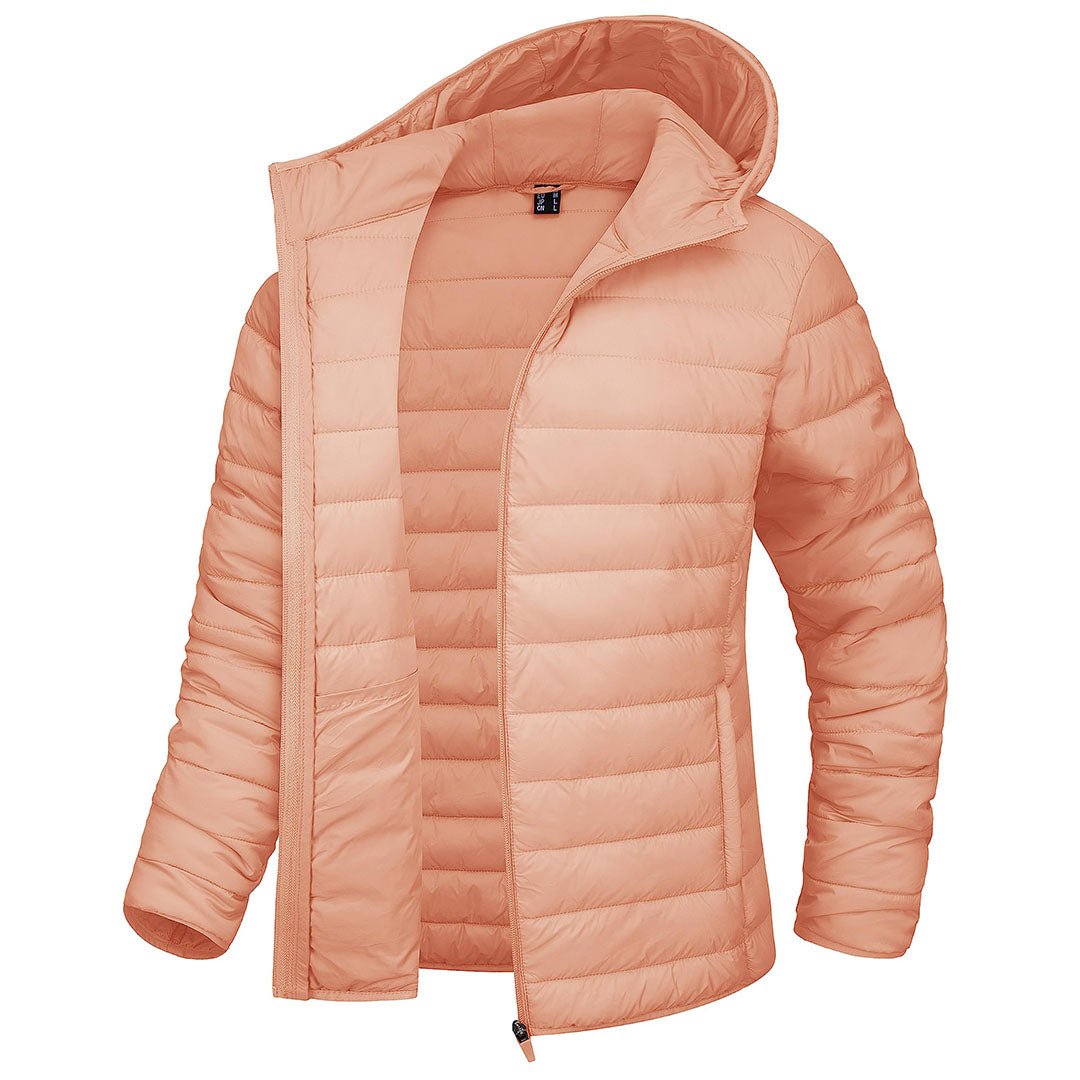 Women's Puffer Jacket Full-zip Water-Resistant Winter Hooded Coat
