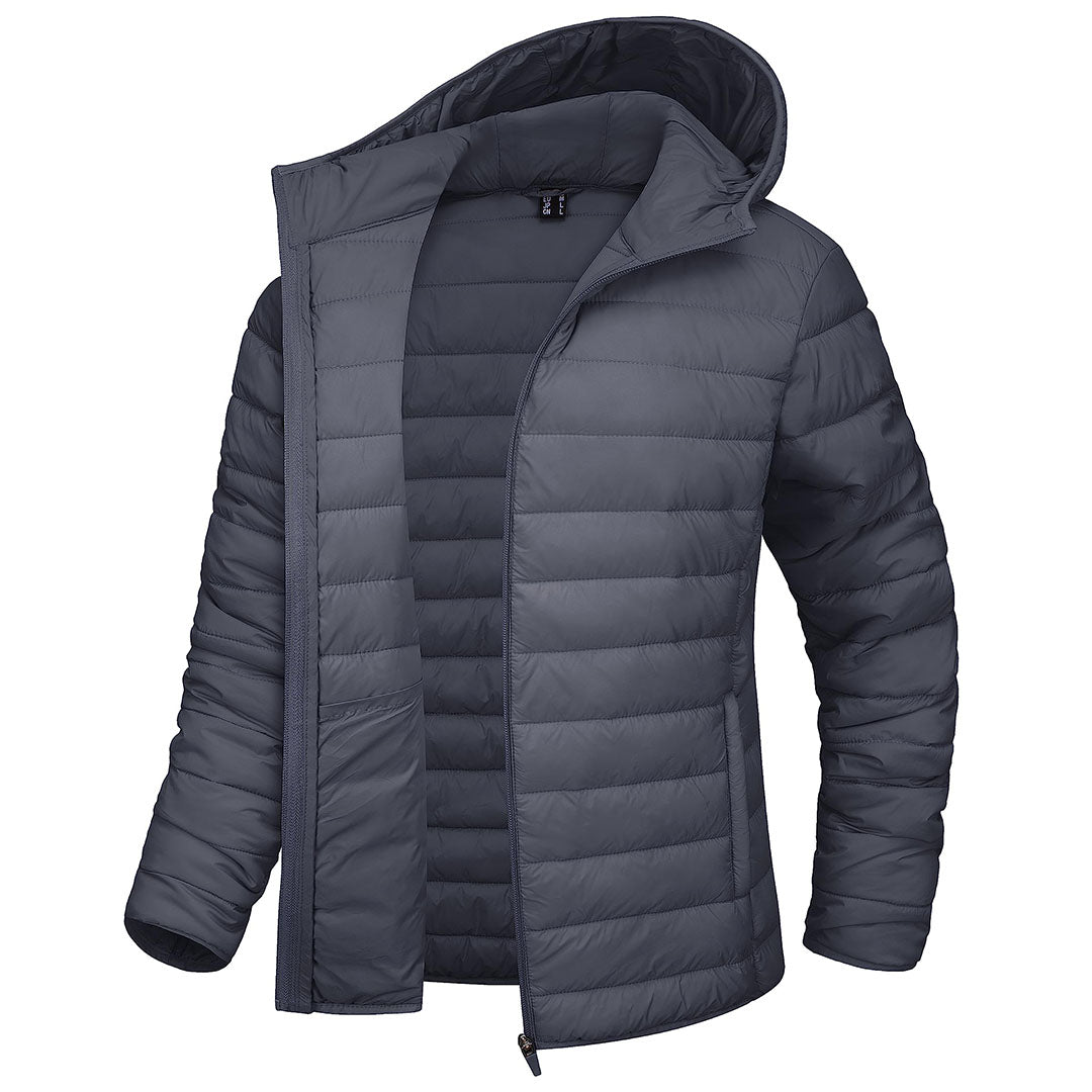 Women's Puffer Jacket Full-zip Water-Resistant Winter Hooded Coat
