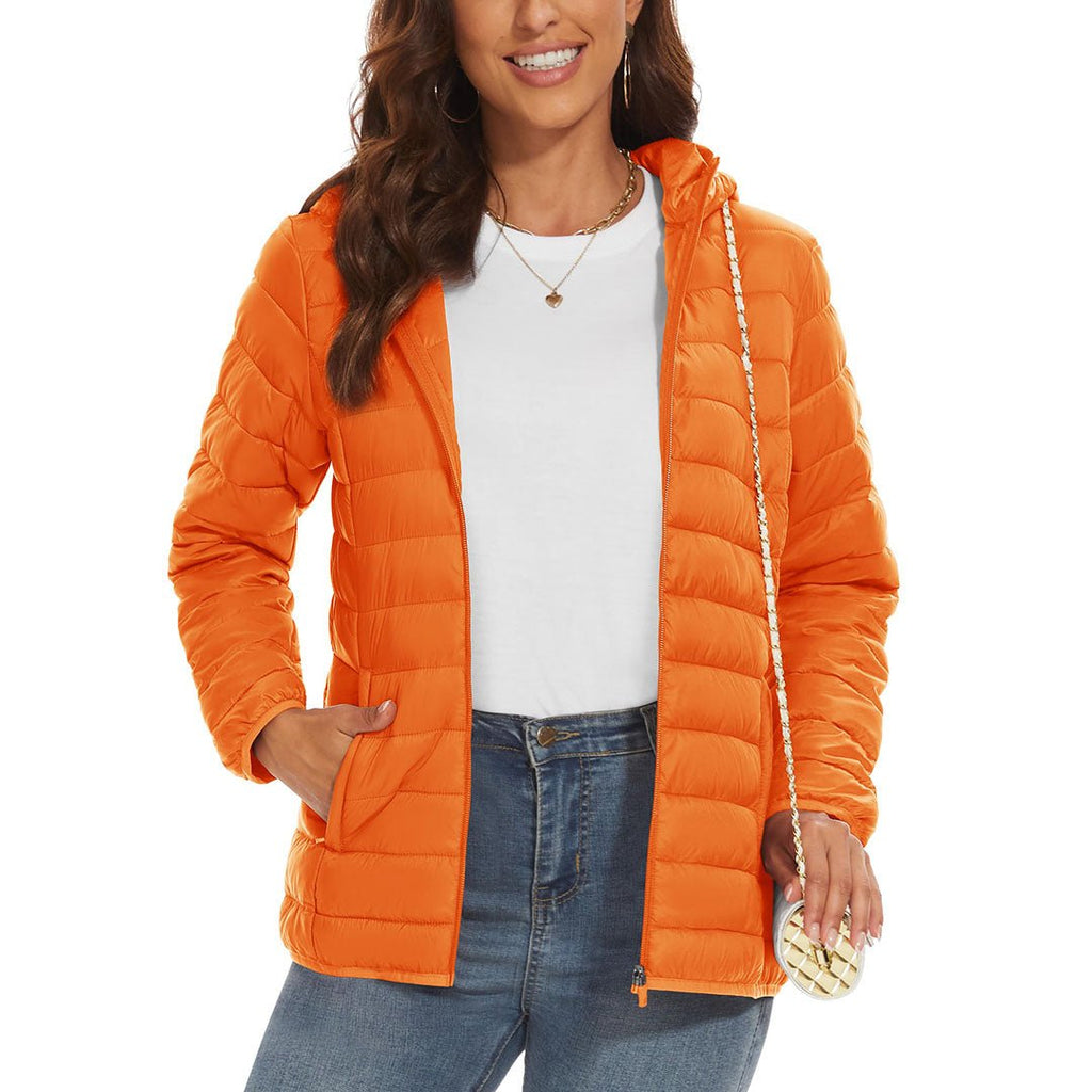 Women's Puffer Jacket Full-zip Water-Resistant Winter Hooded Coat