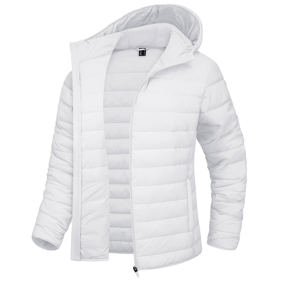 Women's Puffer Jacket Full-zip Water-Resistant Winter Hooded Coat